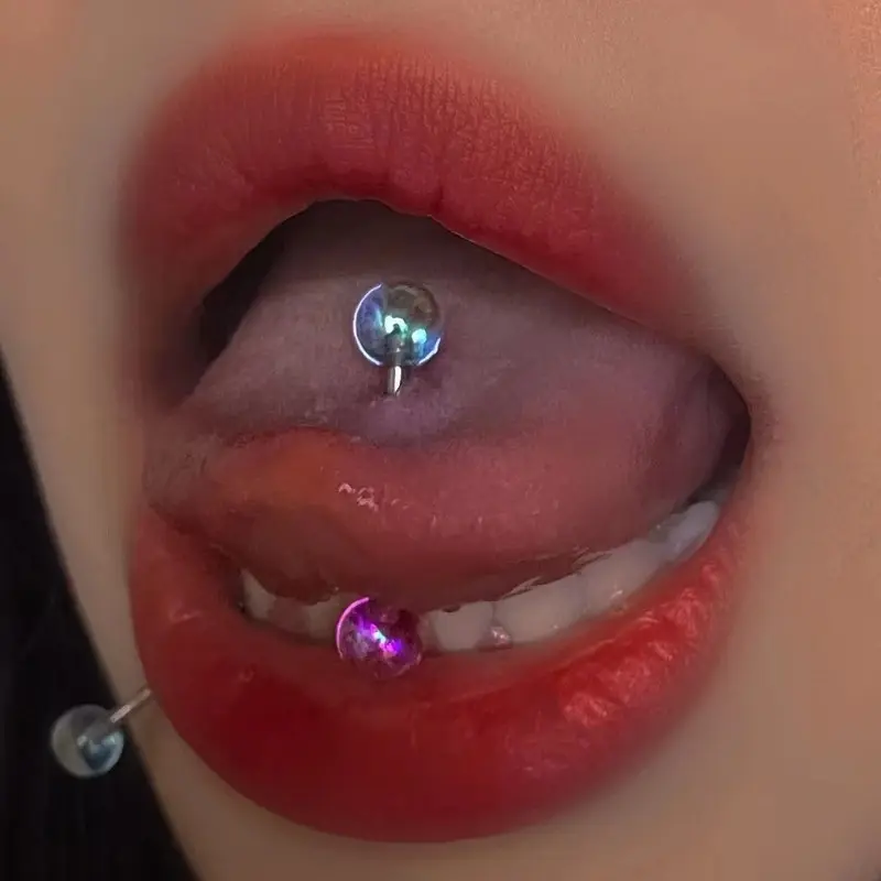 Neues Design Sexy Acryl AB Glitter Zungen piercings Körpers chmuck für den Großhandel