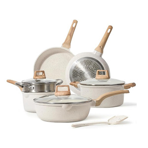 花崗岩ストーンポット調理器具セットホワイトレストラン商業用ノンスティックキッチン用品調理器具セット - Product Image 1