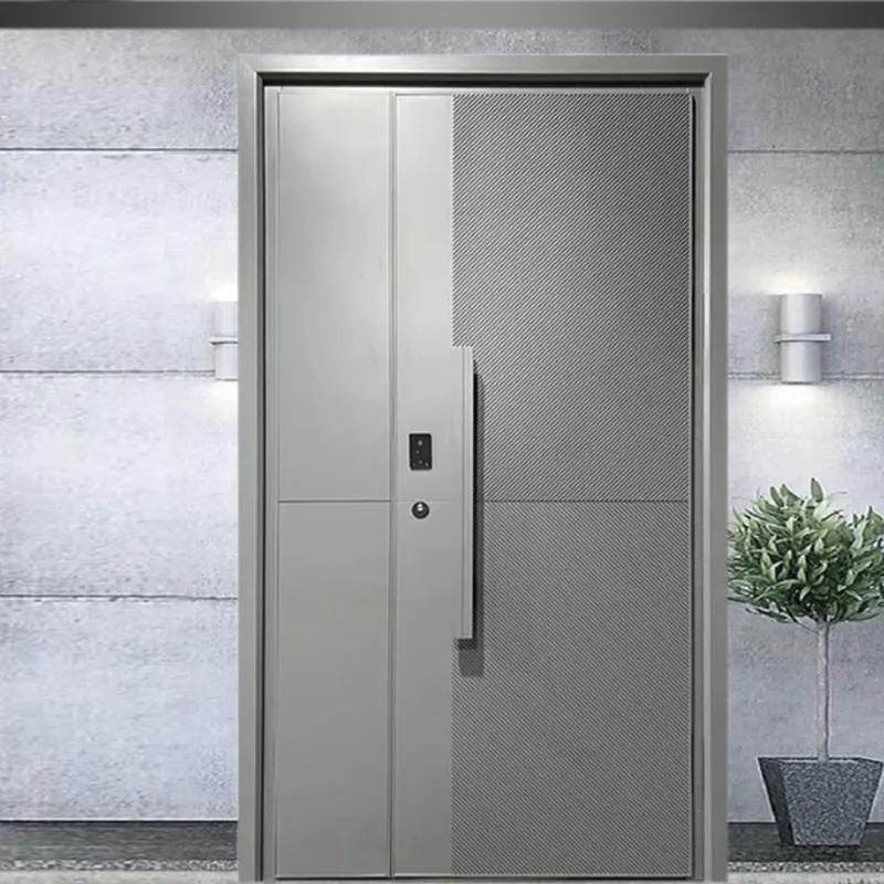 Modernos Diferentes Estilos Segurança Porta Design Aço Inoxidável Exterior Segurança Metal Porta Apartamento Residencial Anti Roubo Portas