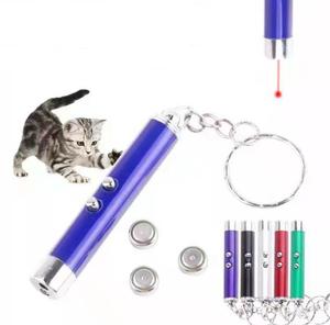 Custom 2 in 1 gatto Pet giocattolo interattivo luce <span class=keywords><strong>Laser</strong></span> rossa puntatore penna giocattoli Mini torcia torcia portachiavi portachiavi
