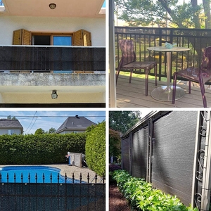 ผ้าม่านแบบตาข่าย HDPE สีดำ,ตาข่ายความเป็นส่วนตัวสำหรับระเบียงขนาด1X6ม. (3.28ftx19.7ft) - Product Image 4