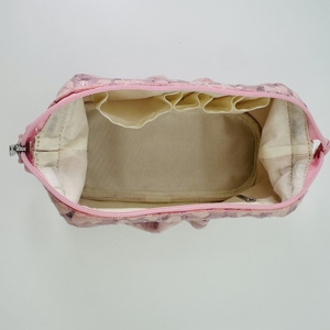 Custom for Pink Velvet Cosmetic <strong>Pouch</strong> with Zipper Closure Fashionable Geometric Pattern Large Capacity for Woman's Makeup Toilet - Product Image 5