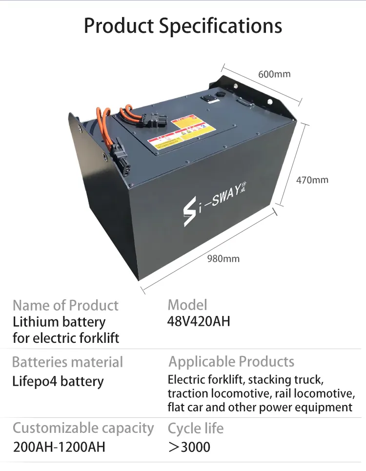 Batteria di trazione del carrello elevatore BMS Lifepo4 batteria 48V 80V 180AH 230AH 300AH 460AH 600 batterie agli ioni di litio ahper carrelli elevatori