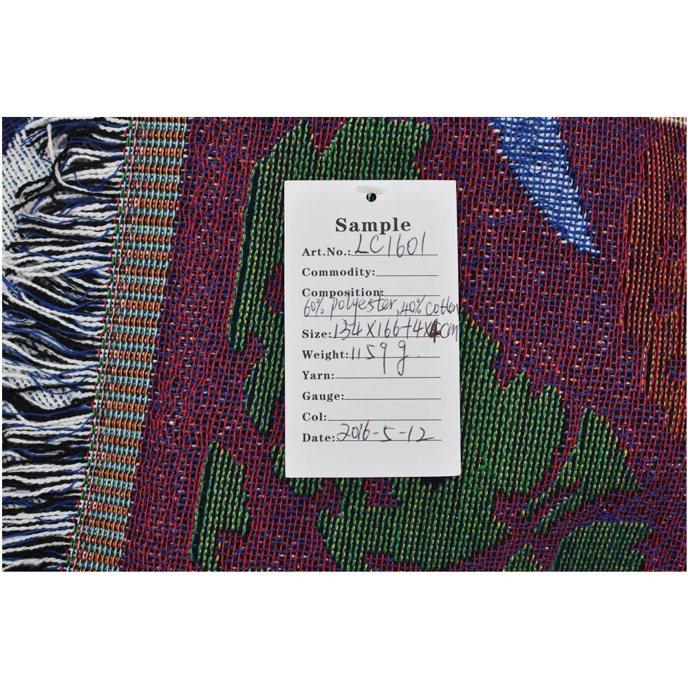 Biru PHOENIX Kustom Permadani Tenun Selimut 60% Polyester 40% Katun Desain Bunga Jacquard Dekorasi Tenun Grosir