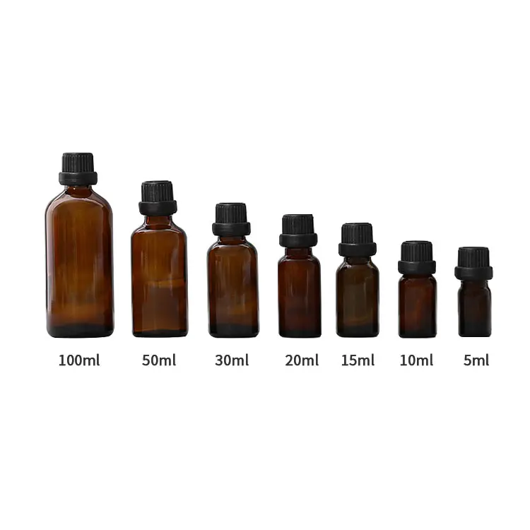 Une bouteille avec un grand couvercle bouteille en verre d'huile essentielle vente d'usine meilleur prix 5 ml 10 ml 15 ml 30 ml 50 ml 100 ml