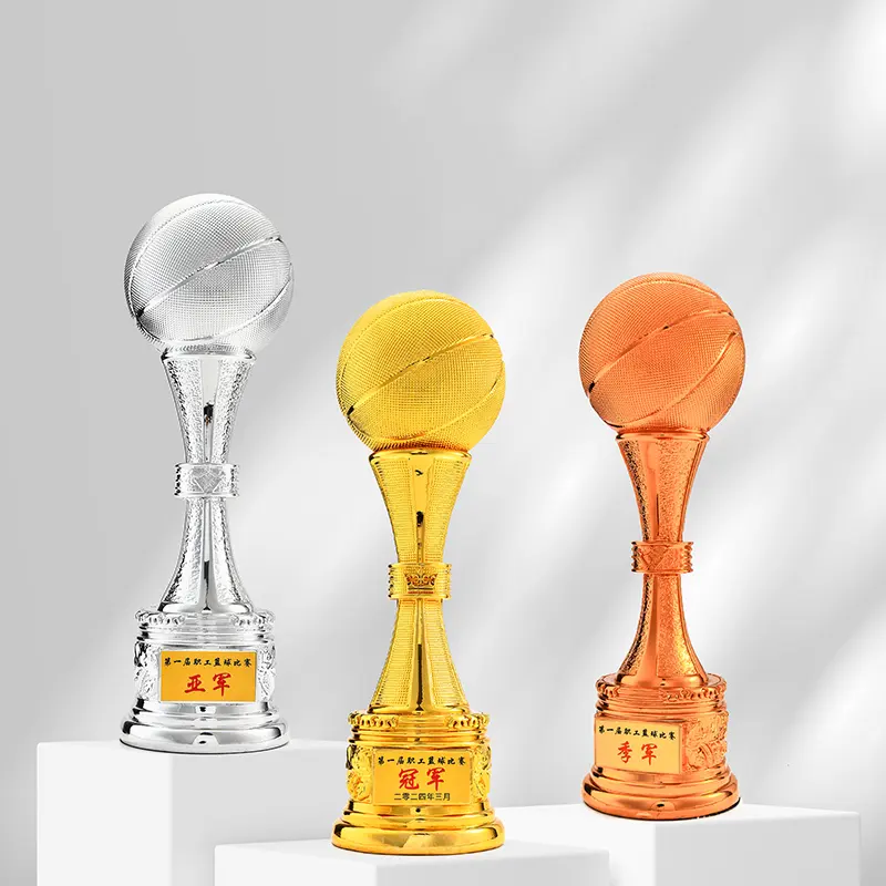 Troféu de metal personalizado, troféu de plástico de futebol com design livre, em estoque, fabricação de copo de plástico