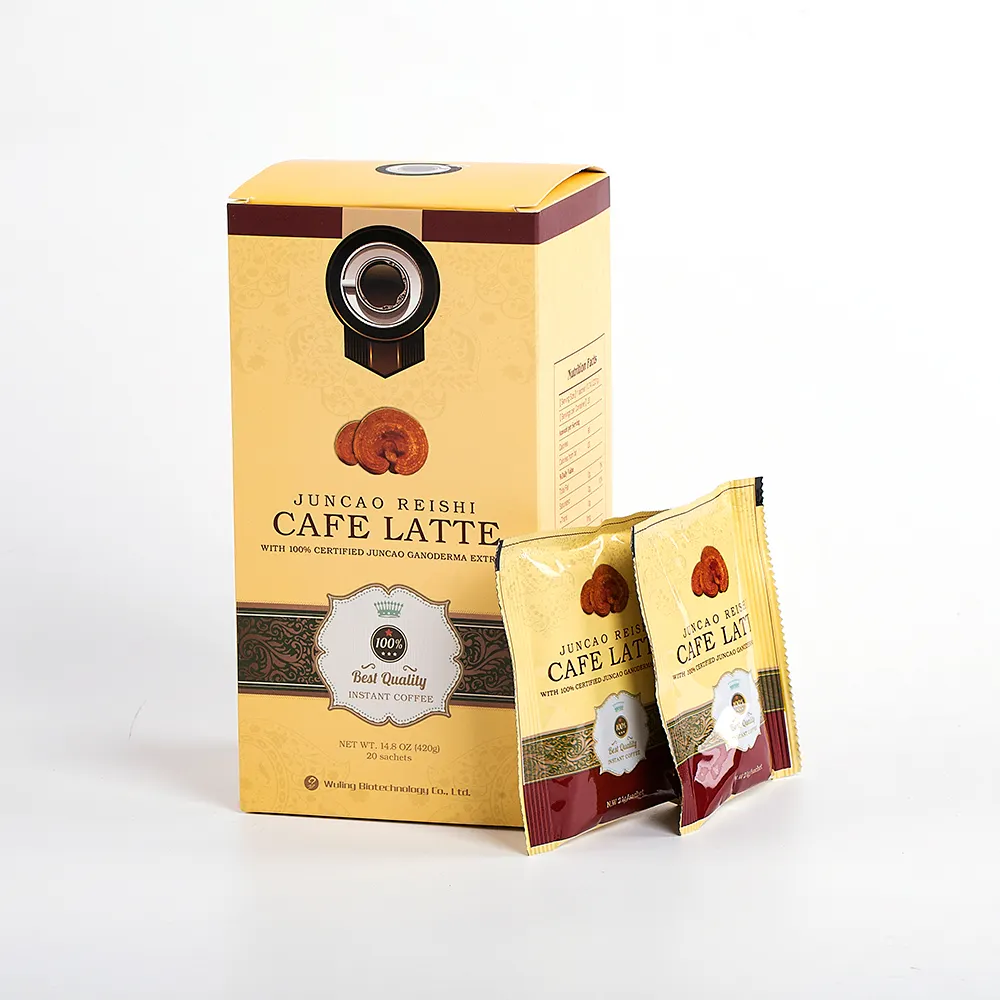 Café latte instantáneo con extracto de hongo orgánico Ganoderma Lucidum Reishi al por mayor