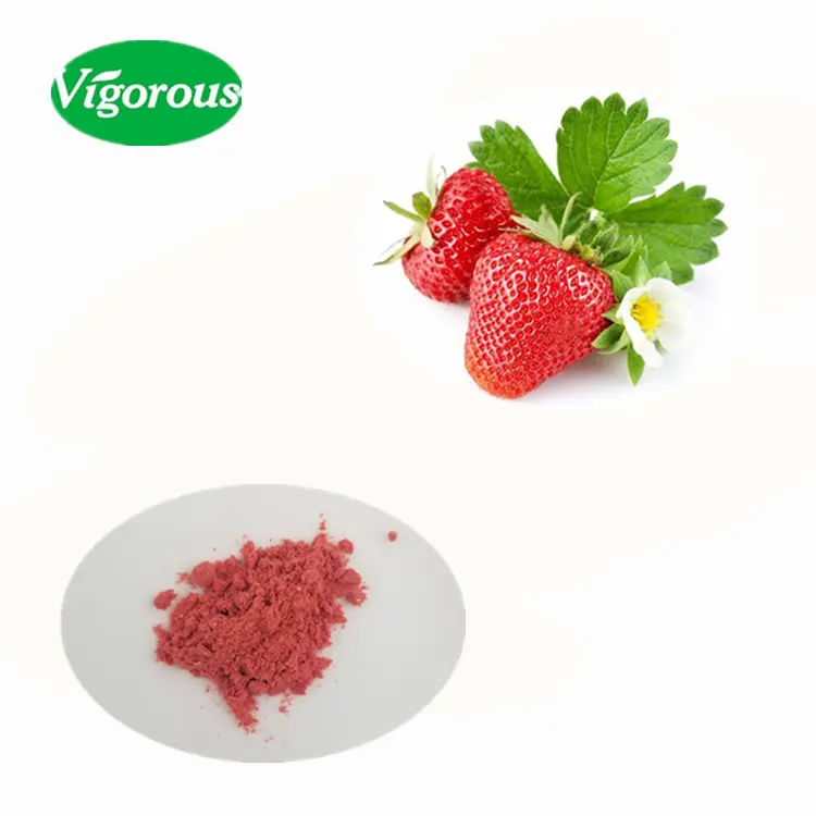 Poudre lyophilisée à saveur de fruit fraise superaliments biologiques