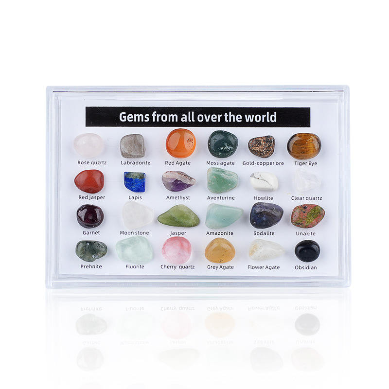 24 tipos de mini piedras - espécimen mineral