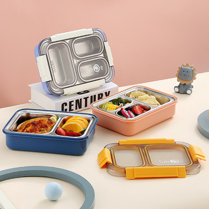 Eco Friendly isolamento a tenuta stagna in acciaio inox portatile 3 vano scaldabagno cibo Thermos Lunch Box Enfant Bento contenitori