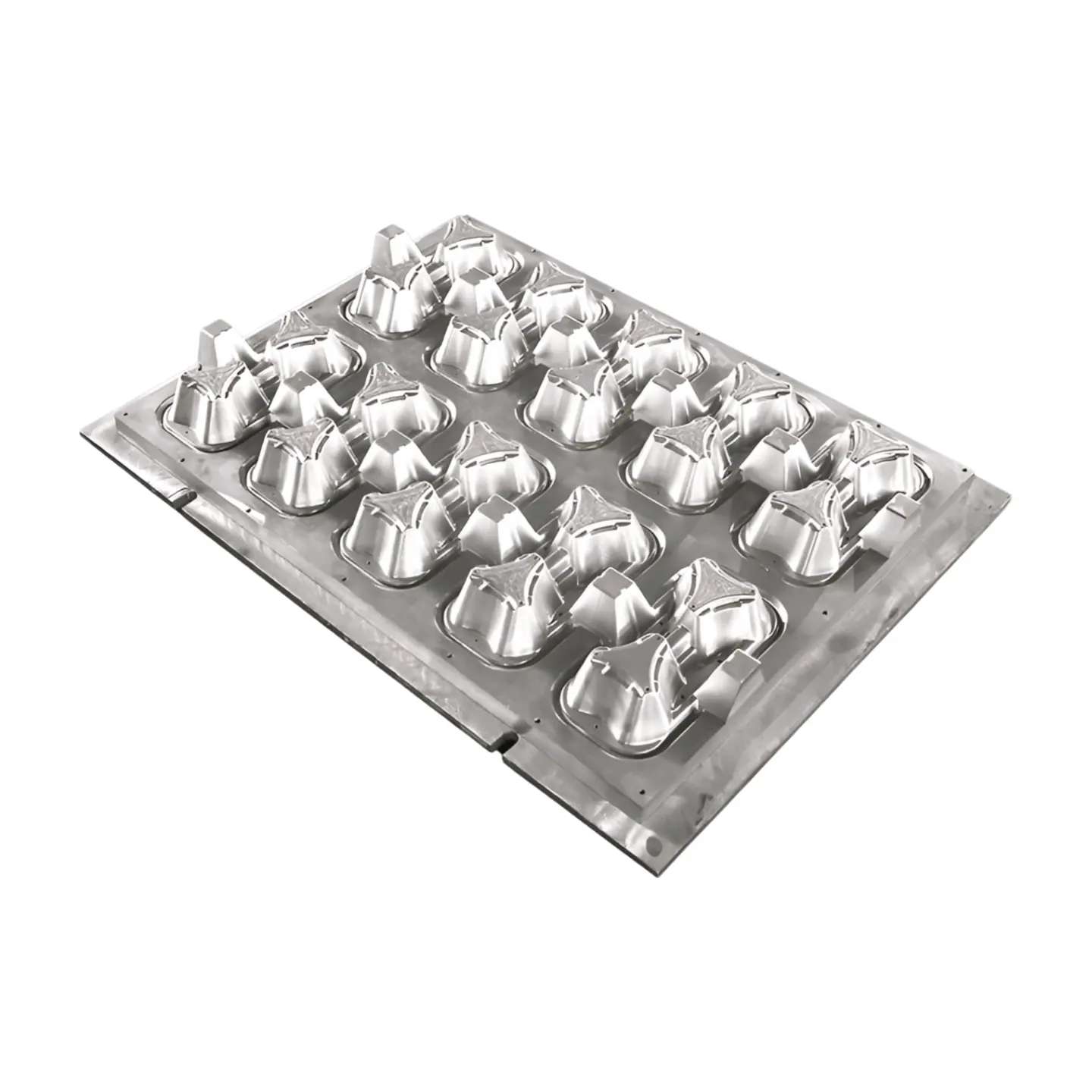 Customized Both Aluminum Molds In Egg Tray Machine Molded Pulp Packaging Tray Pulp Mould For 4 Cups Coffee