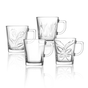 阿拉伯约旦90毫升-100毫升小玻璃茶杯4设计共模压花英式饮茶套装铅玻璃马克杯库存 - Product Image 2