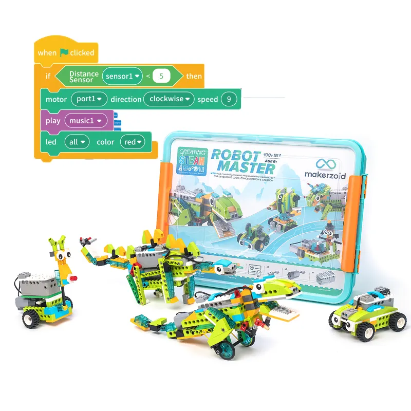 Makerzoid programmazione Robot Toys Robot Master (Premium), Set di giocattoli Robot educativi con 47 corsi per bambini di 8 + anni