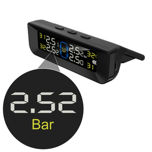Sistema de control de presión de neumáticos TPMS para coche, carga Solar, pantalla LCD Digital HD, alarmas automáticas, sensores externos inalámbricos TPMS - Product Image 4