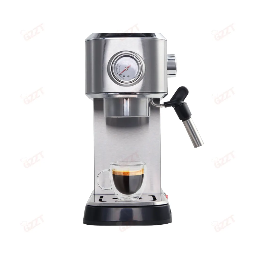 Profesyonel ev kullanımı 20 Bar ULKA pompa paslanmaz çelik Espresso kahve makinesi ev kullanılan akıllı Cappuccino Latte kahve makinesi
