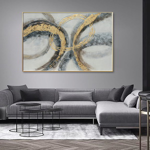 100% el boyalı büyük boy el yapımı minimalist sarı büyük modern soyut yağlıboya ve duvar sanatı tuval