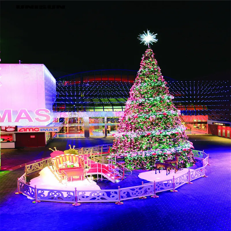 48ft 72ft Grande Artificial Decor Pixel RGB Acrílico LED Luz Decoração Comercial Ao Ar Livre Gigante Sequioa Tower Christmas Tree