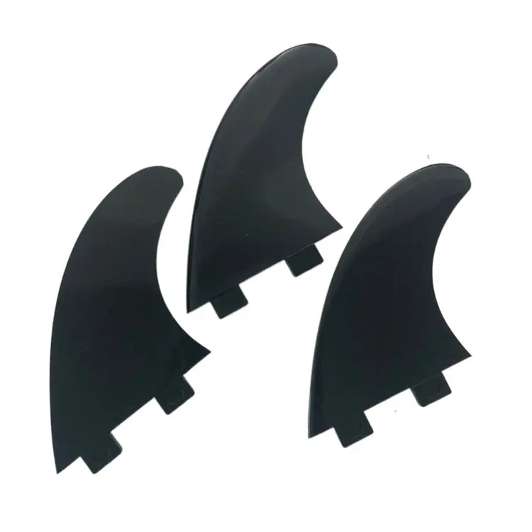 Три плавника набор двойных вкладок доска для серфинга FCS плавник с черными аксессуарами