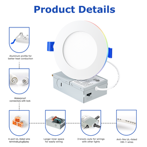 WIFI akıllı ince Panel ışıklı saksı Night FCC Canless LED gece lambası ile gömme işık - Product Image 2