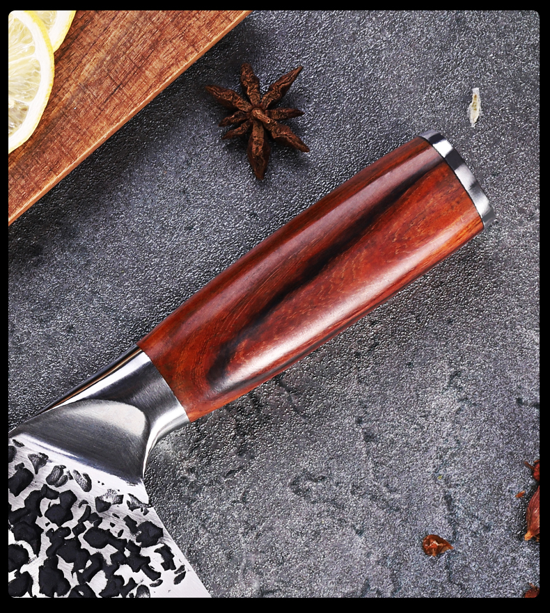 Wholesale Amazon hot sales Premium Quality Rosewood handle 5Cr15mov stainless steel butcher kitchen cleaver knife