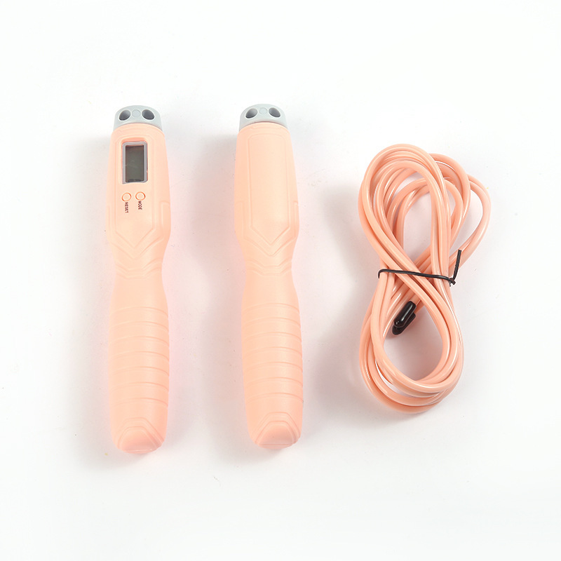Corde à sauter rose + poignée + corde longue