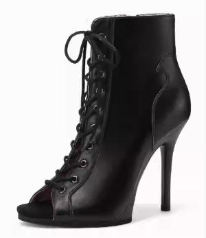 PU noir avec talon de 9,5 cm