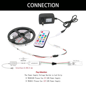 WS2811 WS2812B música RGB LED Dimmer controlador 17 teclas remoto WS2812 Smart Pixels LED controlador