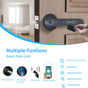 Keyless Tuya <strong>Blue</strong> Tooth Biometric Fingerprint Electronic Smart Finger Print Rfid <strong>Key</strong> Card App Digital Intelligent Door <strong>Lock</strong> - Product Image 5