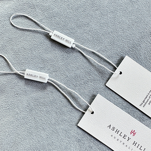 <strong>High</strong> <strong>Quality</strong> Custom Hanging Grain Embossed Hang Tag <strong>String</strong> for Clothing Branded Name Logo Hangtag Rope - Product Image 3