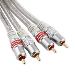 Ngành công nghiệp ưu đãi RCA cáp âm thanh nhôm lá mỏng che chắn đóng hộp Đồng dệt lưới màu đỏ trắng Màu cáp âm thanh cho loa - Product Image 4