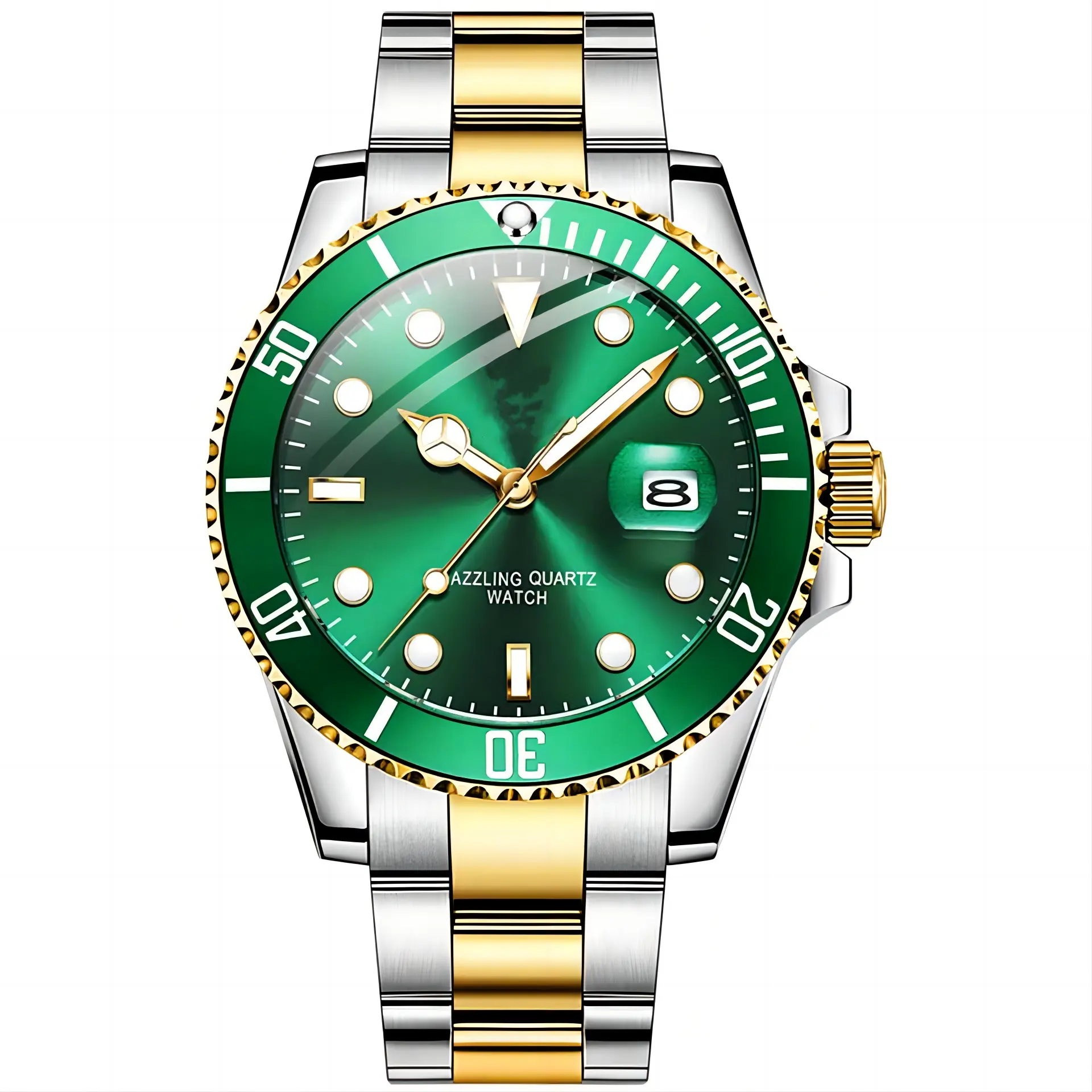 2023 Neuheiten Luxus 5885 50 PCS Kunden spezifische Herren uhr grüne Luxus mode Gezeiten marke Herren uhr Quarz Sport Armbanduhr