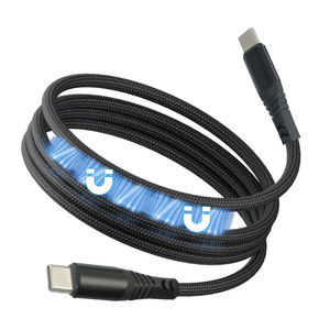 新产品1M 100w磁性充电线<span class=keywords><strong>USB</strong></span> c至c磁性手机充电线手机自缠绕