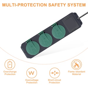 New <strong>Design</strong> European Standard Plug <strong>Socket</strong> 3 Ways Waterproof Power Strip for Outdoor Use <strong>Extension</strong> <strong>Socket</strong> Wholesale - Product Image 2
