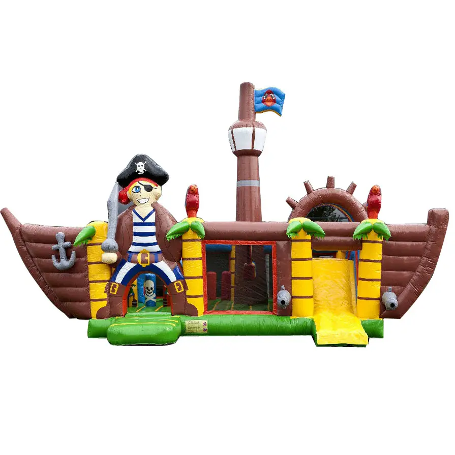 Barco inflável inflável do navio do pirata do castelo, pirata do pular