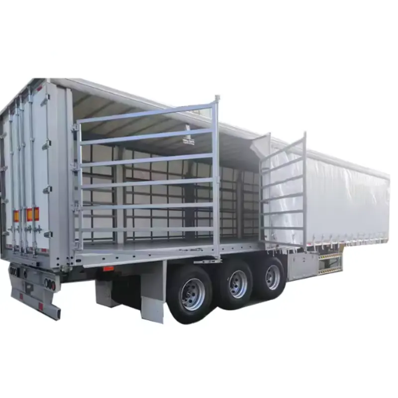 Ventas principales TIA Fabricante 3Three-axle Transporte de carga Tipo caja Van Truck Trailers Cortina Semirremolque