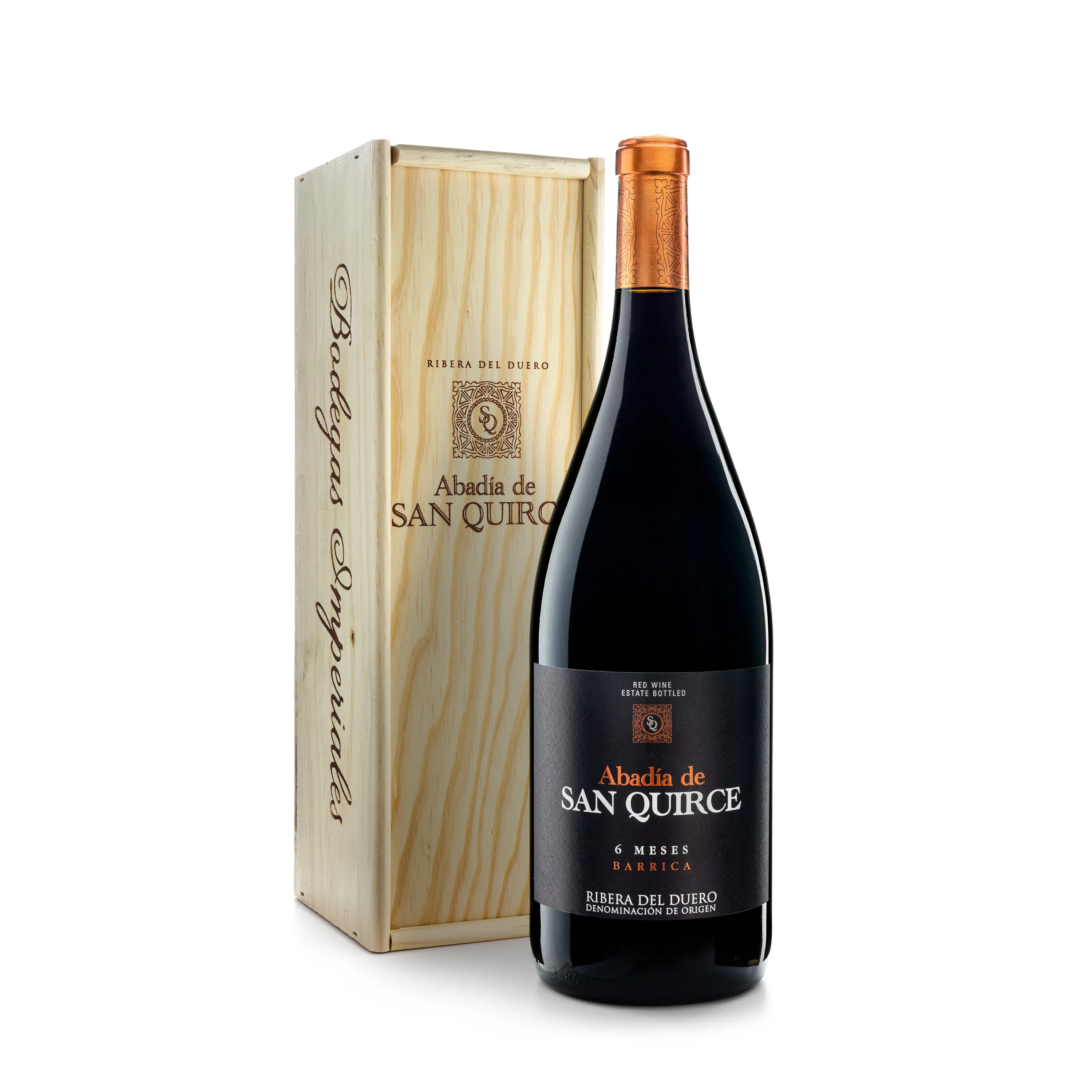 Vino rosso spagnolo di alta qualità Abadia San Quirce DO Ribera del Duero barile da 6 mesi per tavolo bottiglia da 1500ml 14,5% alcol