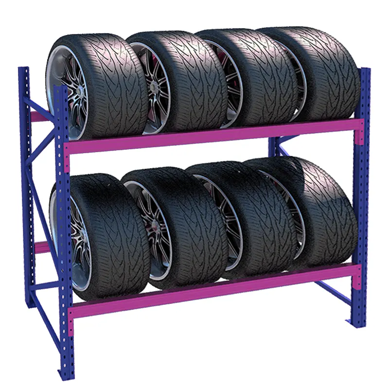 Estantes de acero para neumáticos, estantería de almacenamiento de metal para neumáticos, banda de rueda, estante de almacén para fábrica