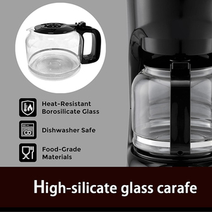 12 Cup American Automat <strong>Small</strong> Electric Glass 1.8l <strong>Filter</strong> Drip Tray Coffee Brew Maker Machine for Home - Product Image 5