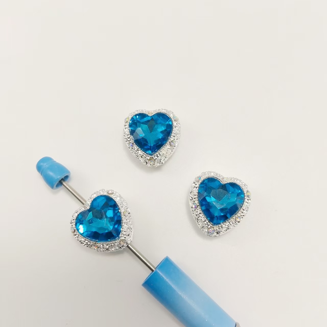 Plaqué argent - Diamant bleu