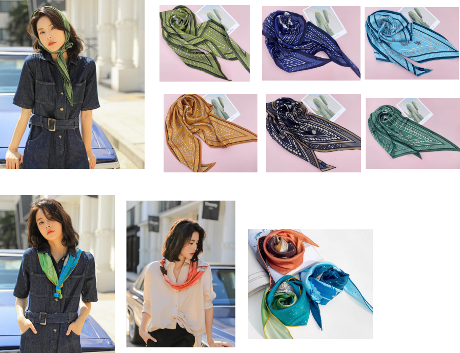 Foulard diamant en soie