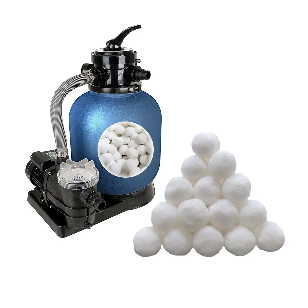 Média filtrant à billes en fibre de polyester pour boules filtrantes de piscine 500g 700g 1000g 1400g