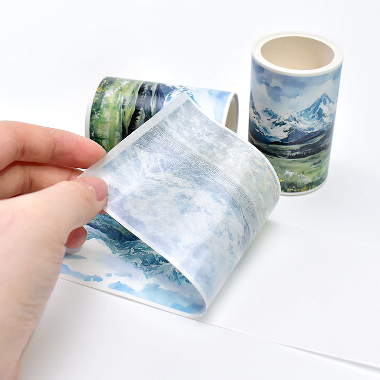 Papel washi + a todo color + ejemplo de línea de separación