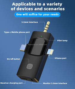 K15 3 trong 1 ve áo không dây mic microfone sem fio profissional K35 K9 công nghệ kép Lavalier Micro không dây cho Youtube máy ảnh - Product Image 3