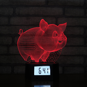 Multifunzione Smart Home Lights lampada Base orologio 7 colori LED telecomando luce notturna - Product Image 2