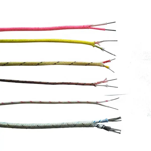 2x1.5mm2 KC fiberglas kılıf FTFE yalıtım yüksek sıcaklık termokupl telafi kurşun kablo tel 220V 380V anma gerilimi