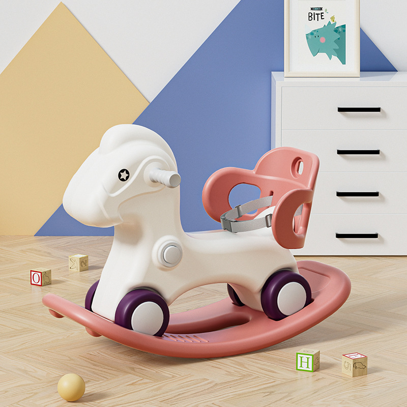 upgraded horse-shaped rocking horse-red