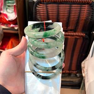 Yüksek kaliteli kadın çiçek Jadeite bilezik tipi B doğal yeşim moda bileklik kadınlar için 54 ~ 60mm hediye - Product Image 4