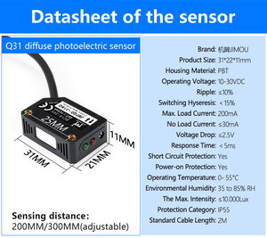 High sensitive industrial level distance measuring <strong>diffuse</strong> <strong>reflective</strong> photoelectric switch optical <strong>sensor</strong> - Product Image 3