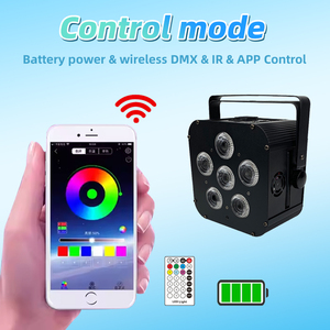 Led Uplights 6*18W Rgbwauv WIFI kablosuz Dmx kontrol LED Par Can Up ışıkları akülü Panel AYDINLATMA düğün parti Bar DJ için - Product Image 3