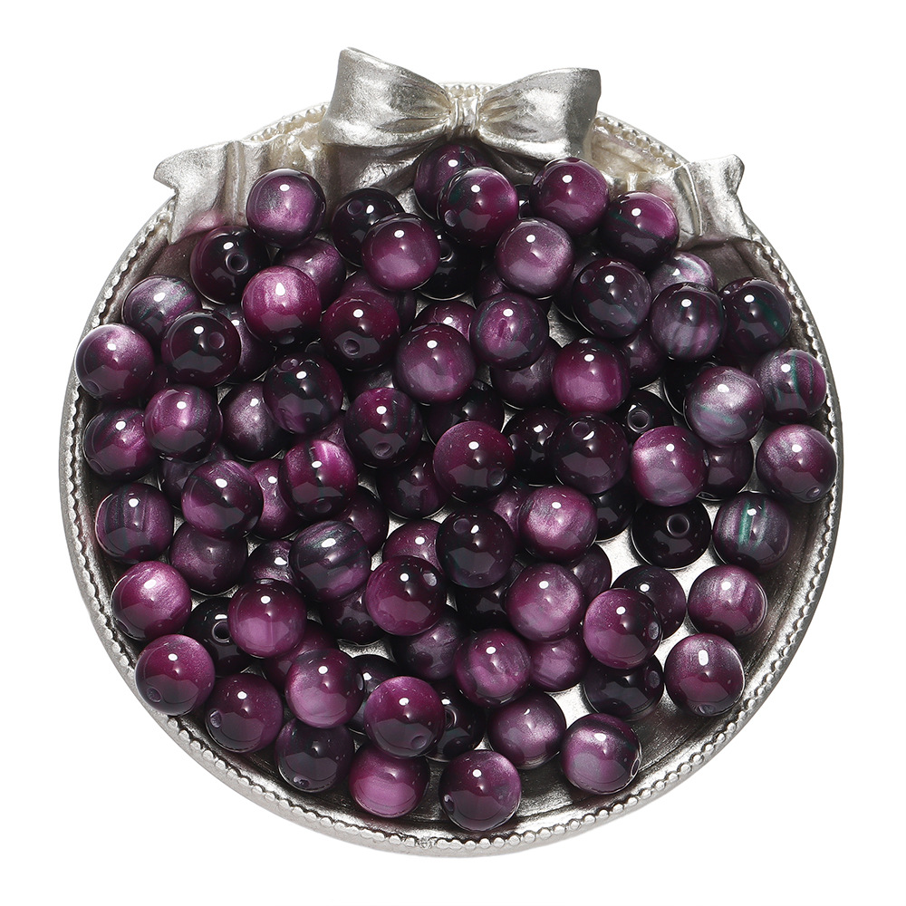 Resin cat's eye beads - purple